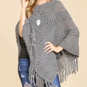 Beautiful grey shawl/ poncho